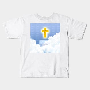 John 3:16 Bible Scripture with Cross of Jesus Kids T-Shirt